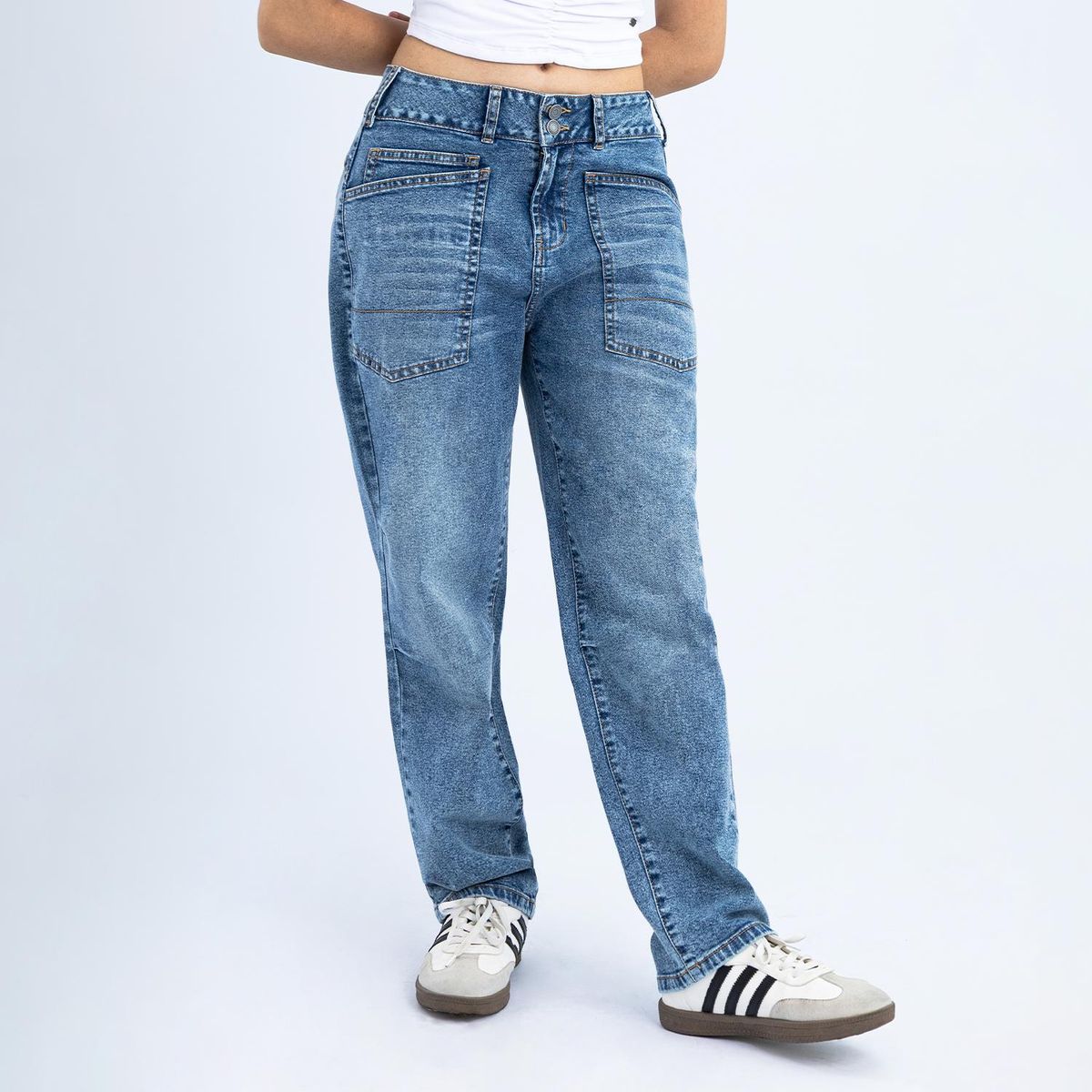 KANSAS - Jean Balloon Tiro Alto Mujer Kansas