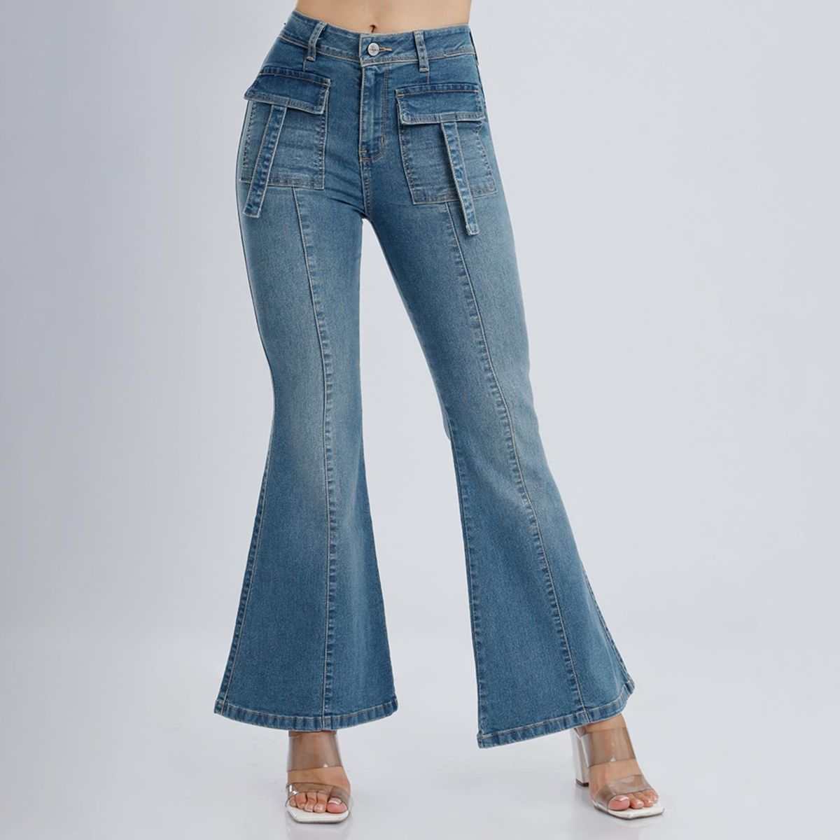 KANSAS - Jean Flare Tiro Alto Mujer Kansas