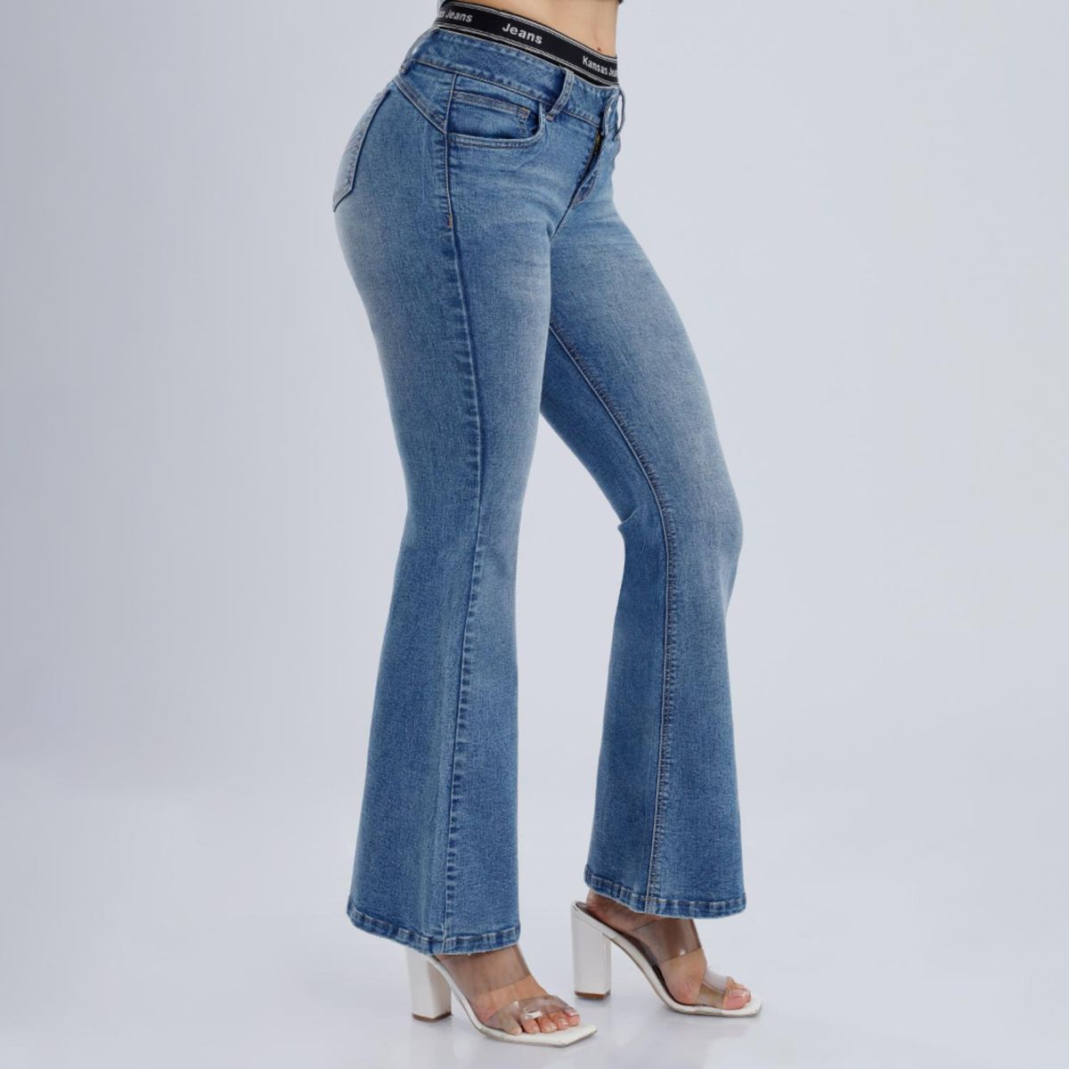 KANSAS - Jean Flare Tiro Alto Mujer Kansas