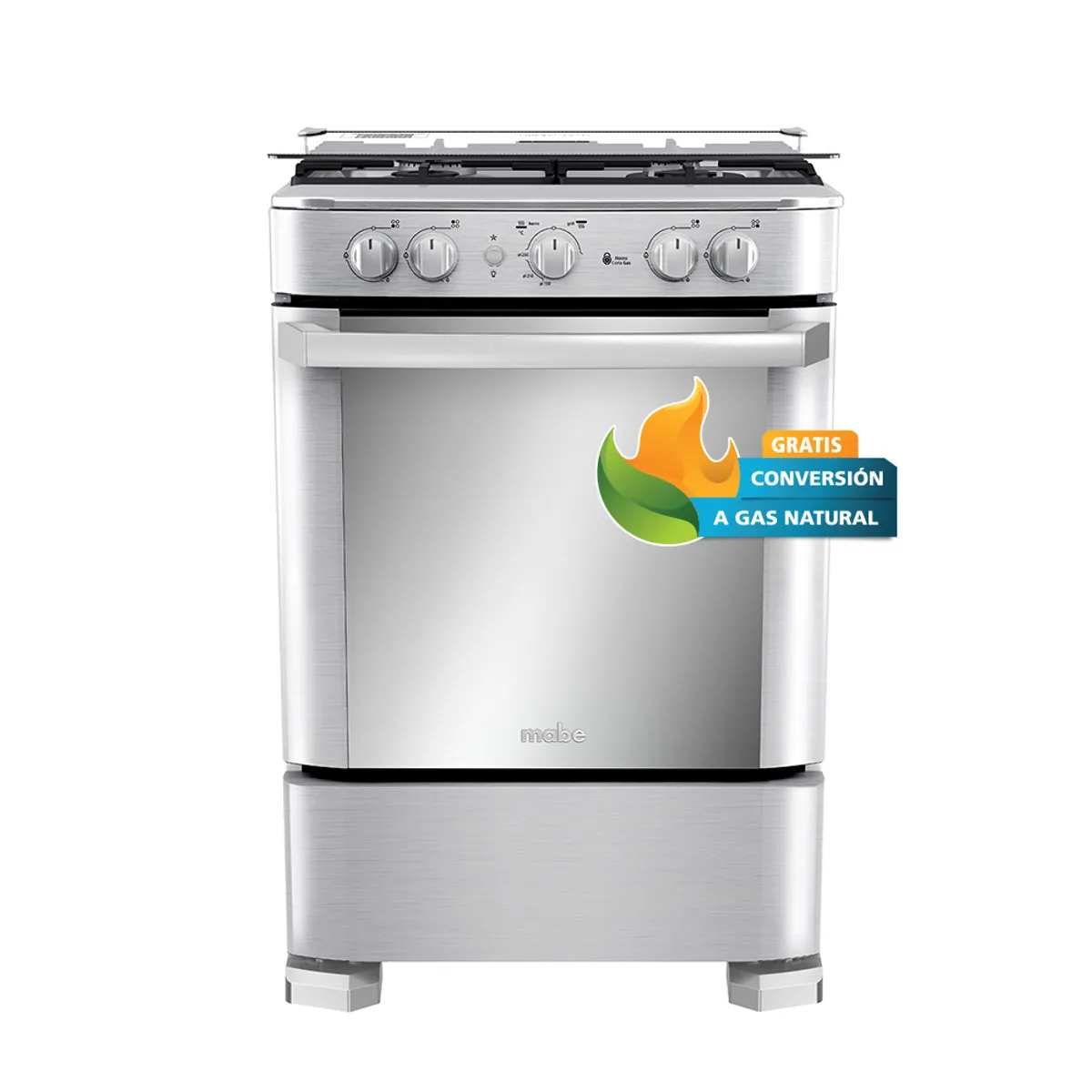 MABE - Cocina a Gas 60Cm 4 Hornillas Inox CMP6060FX1