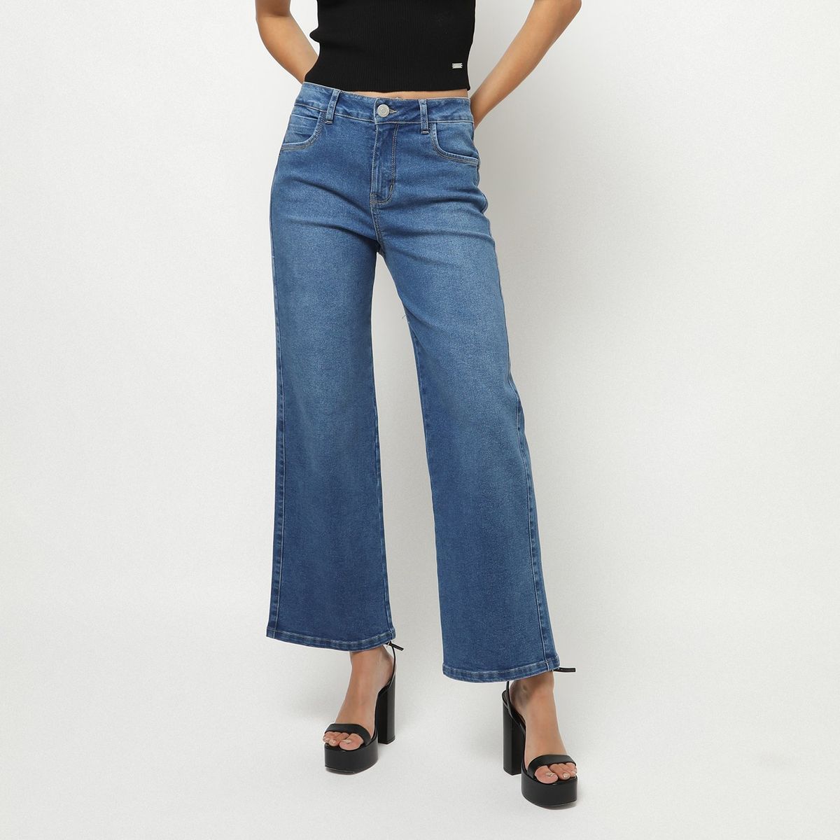 MOSSIMO - Jean Straight Tiro Alto Mujer Mossimo
