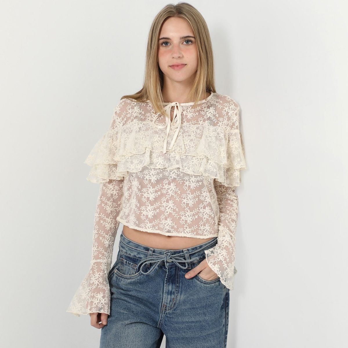 SYBILLA - Blusa Manga Larga Casual Mujer Sybilla