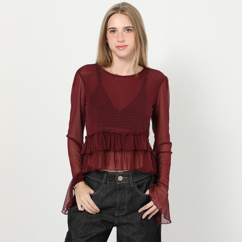 SYBILLA - Blusa Manga Larga Casual Mujer Sybilla