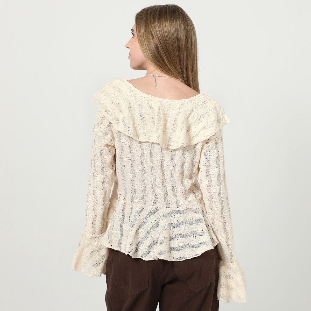 SYBILLA - Blusa Manga Larga Casual Mujer Sybilla