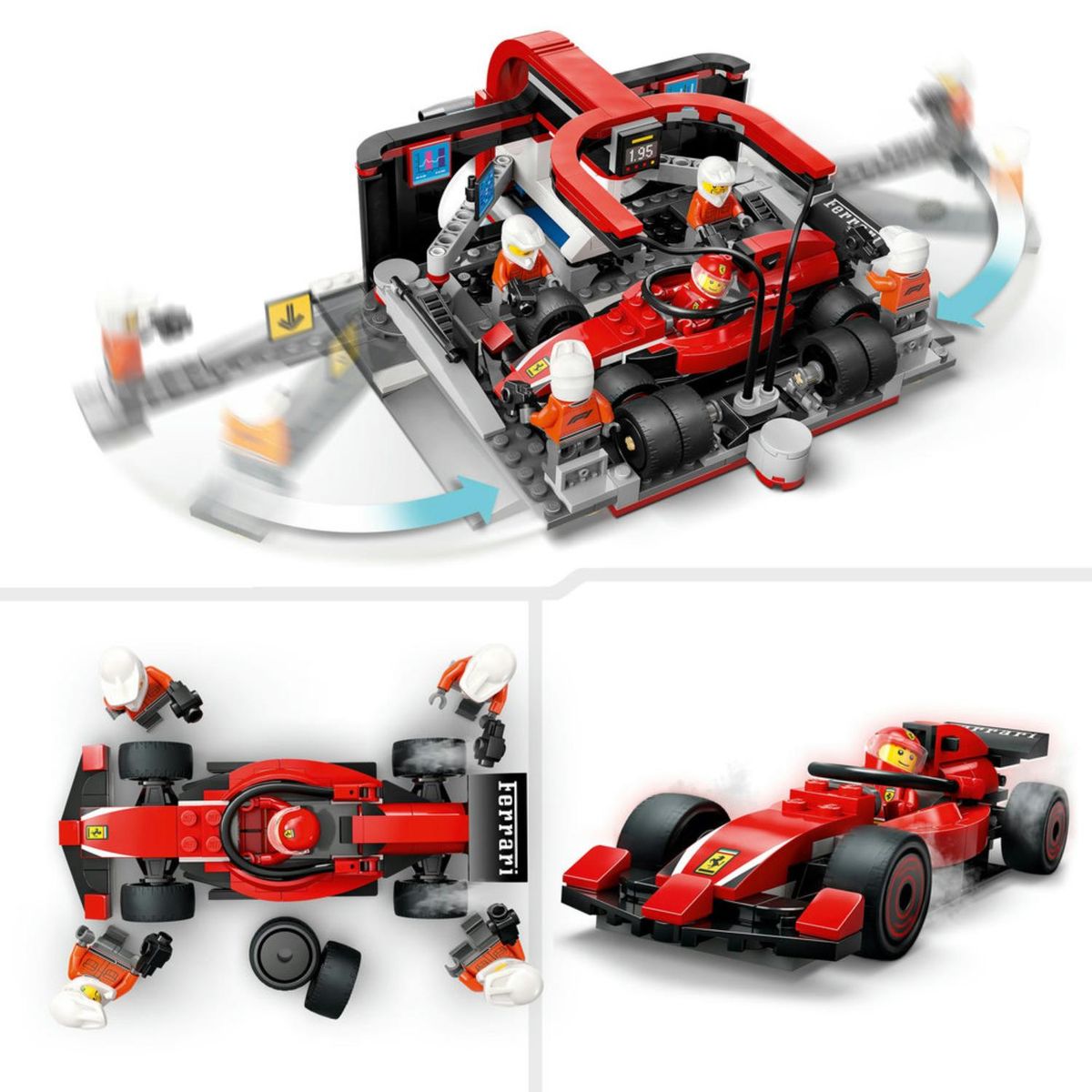 LEGO - Carro F1 Parada En Boxes Y Equipo De Mecánicos Ferrari Fórmula 1 Lego 60443
