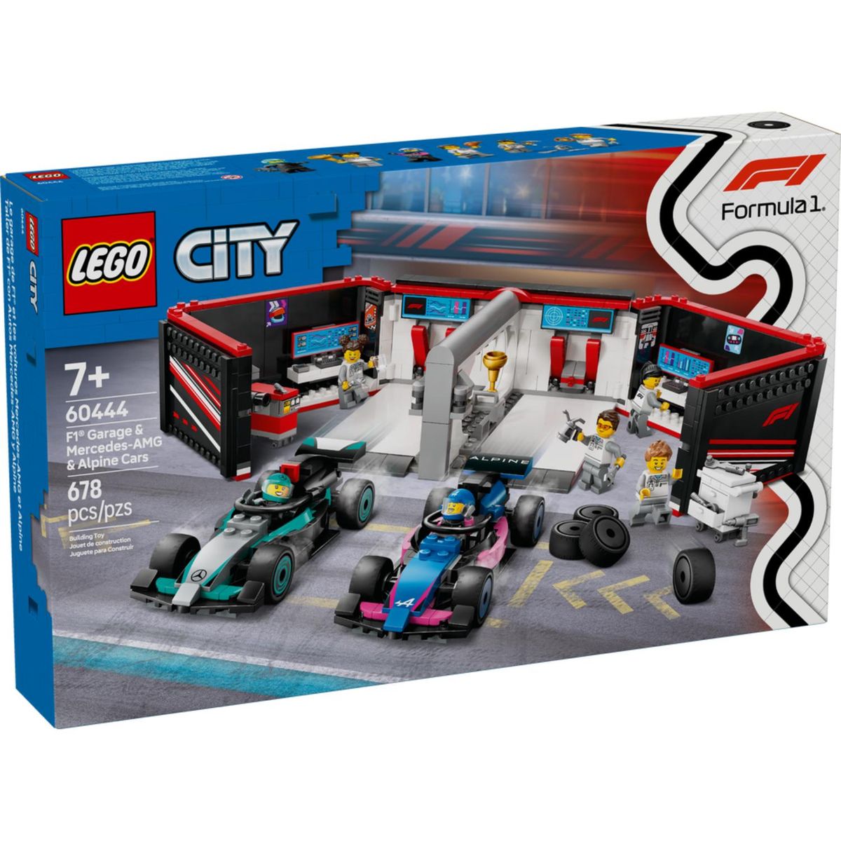 LEGO - Carro F1 con Garaje Mercedes-AMG Y Alpine Fórmula 1 Lego 60444