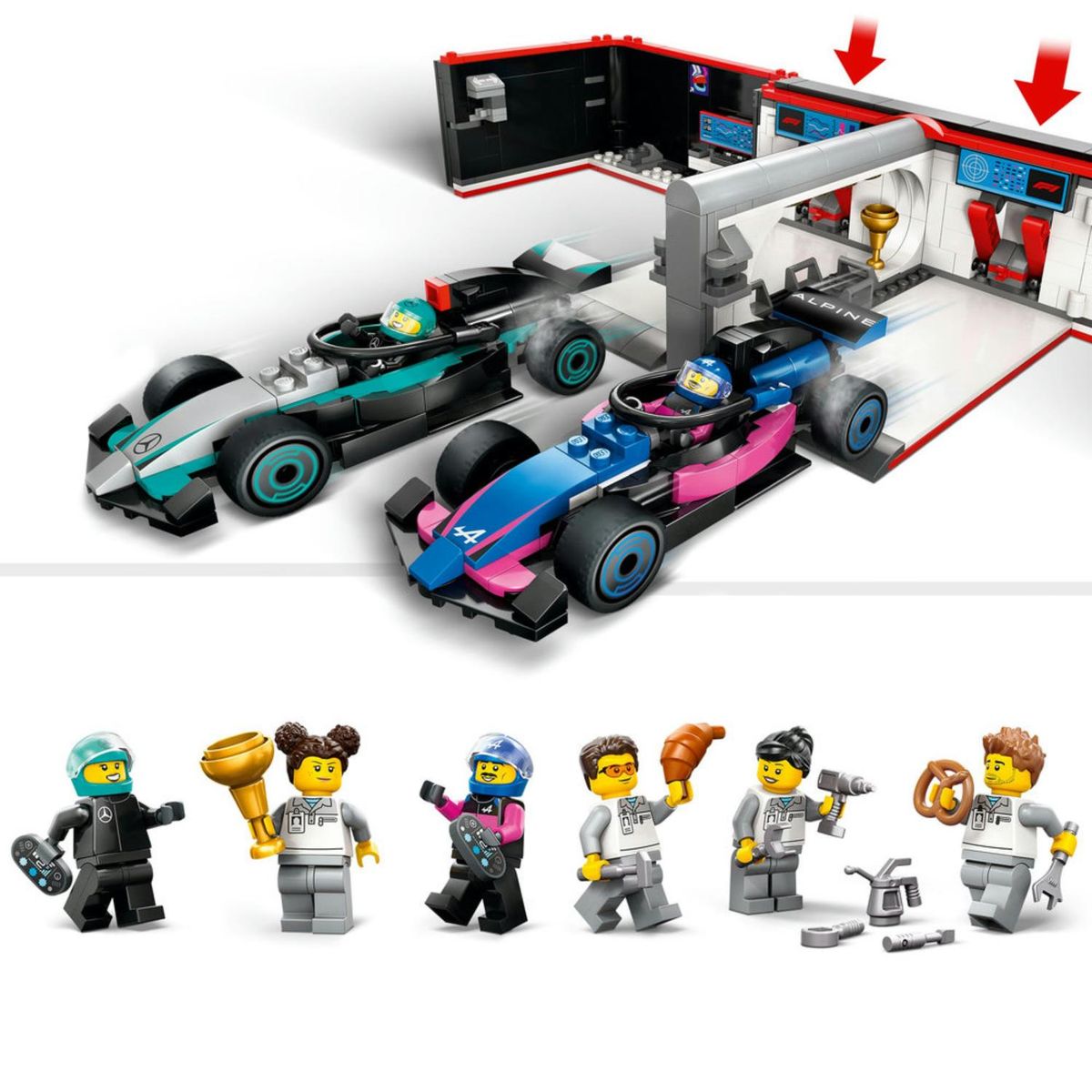 LEGO - Carro F1 con Garaje Mercedes-AMG Y Alpine Fórmula 1 Lego 60444
