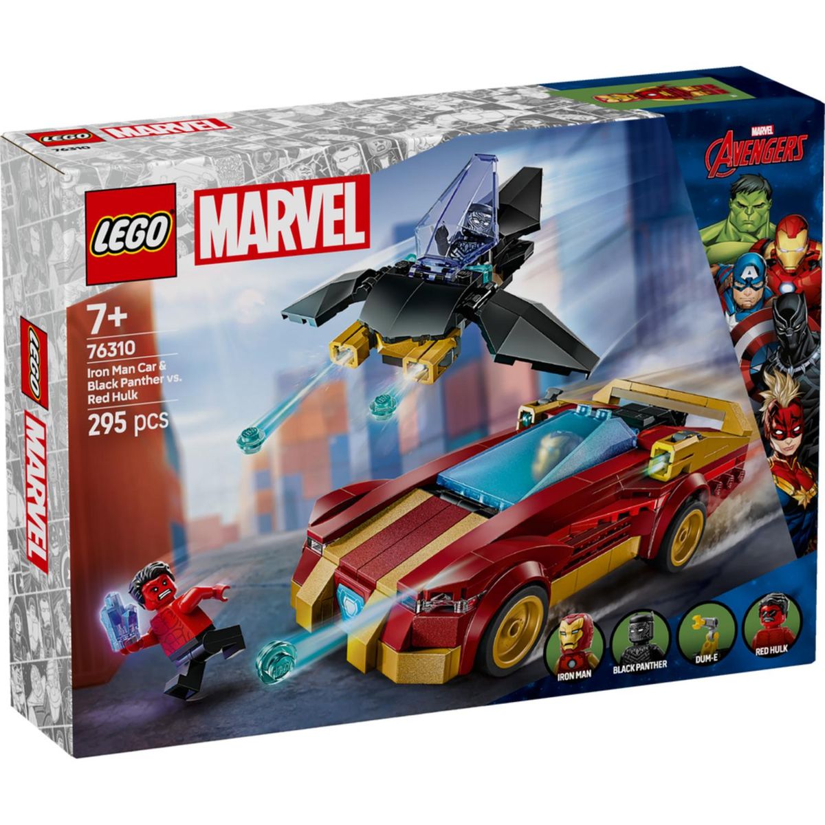 LEGO - Bloques Deportivo Iron Man y Black Panther Vs. Hulk Rojo Lego