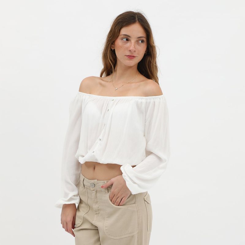 AMERICAN ABBEY - Blusa Manga Larga Casual Mujer American Abbey