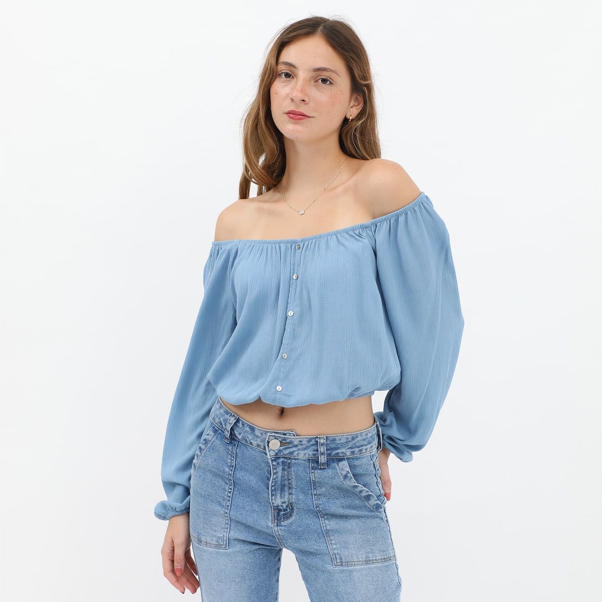 AMERICAN ABBEY - Blusa Manga Larga Casual Mujer American Abbey