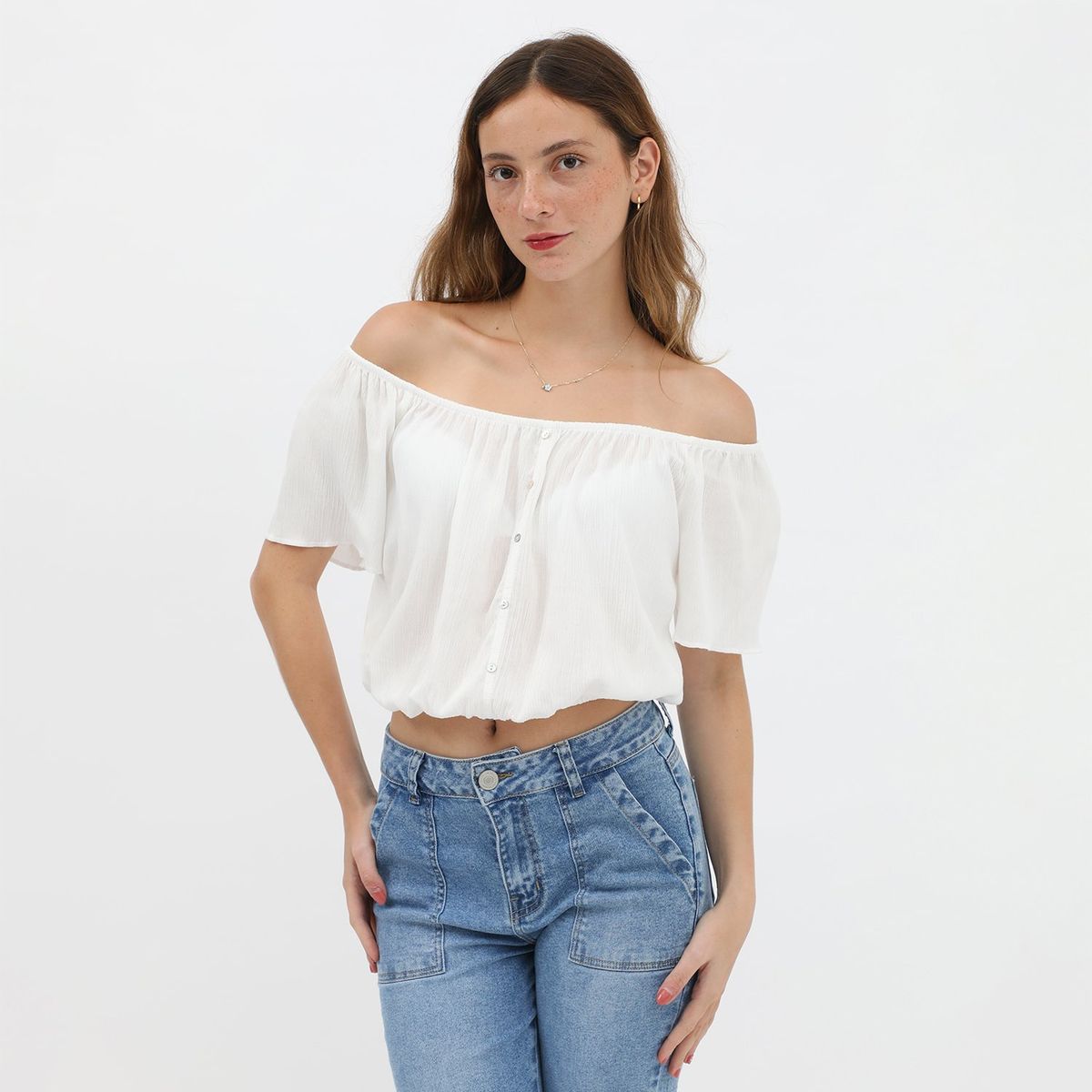 AMERICAN ABBEY - Blusa Manga Corta Casual Mujer American Abbey