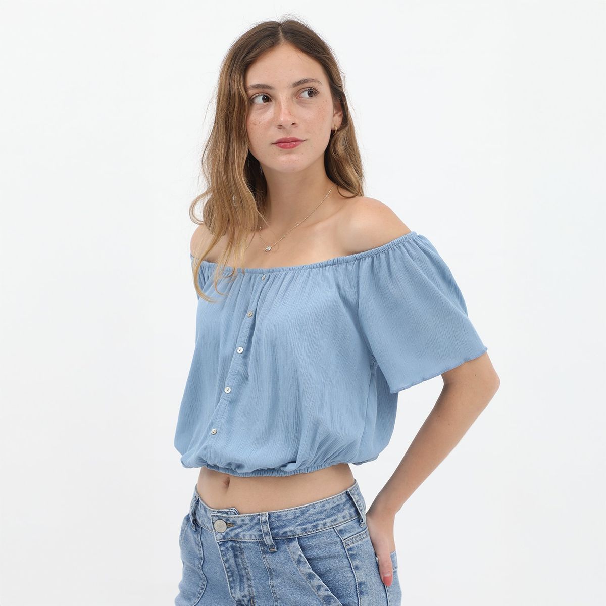 AMERICAN ABBEY - Blusa Manga Corta Casual Mujer American Abbey