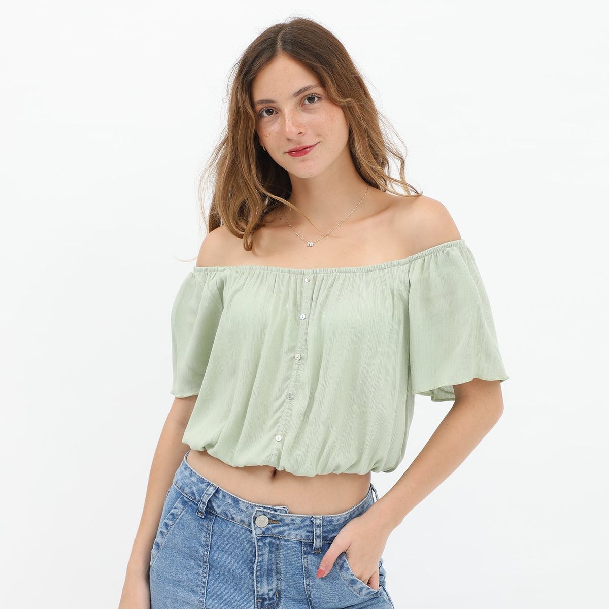 AMERICAN ABBEY - Blusa Manga Corta Casual Mujer American Abbey