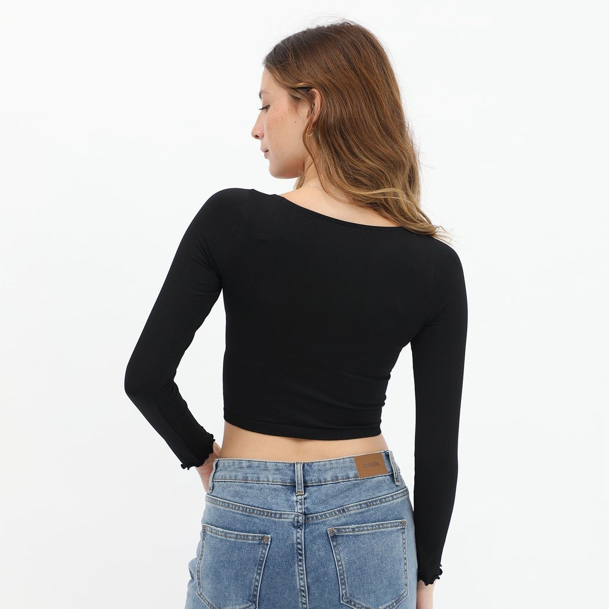 SYBILLA - Polo Manga Larga Casual Mujer Sybill