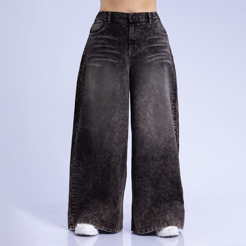 KANSAS - Jean Wide Leg Tiro Alto Mujer Kansas