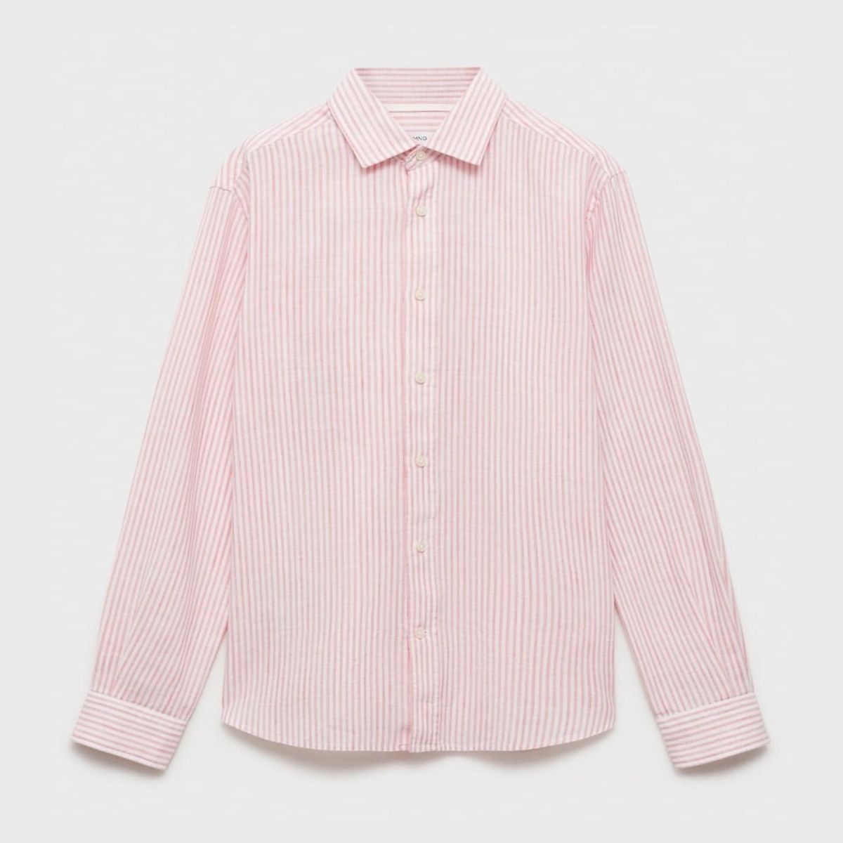 MANGO - Camisa Lino Rayas Regular Fit Hombre Mango Man