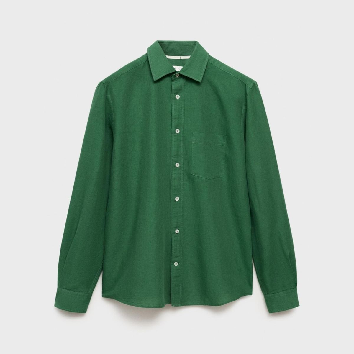 MANGO - Camisa Lino Bolsillo Mango Man