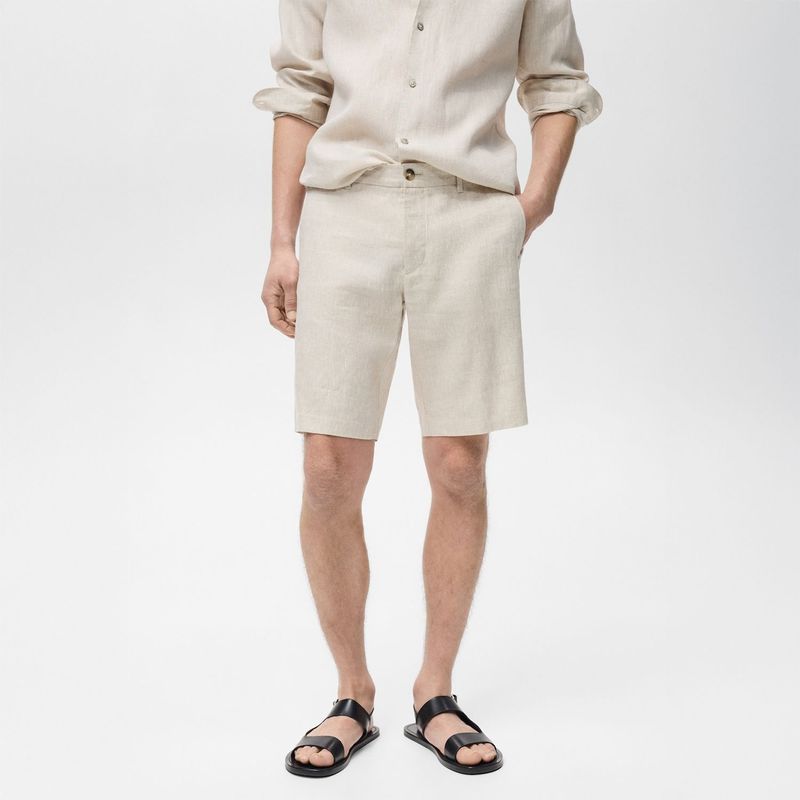 MANGO - Short Casual Slim Fit 100% Lino Mango Man