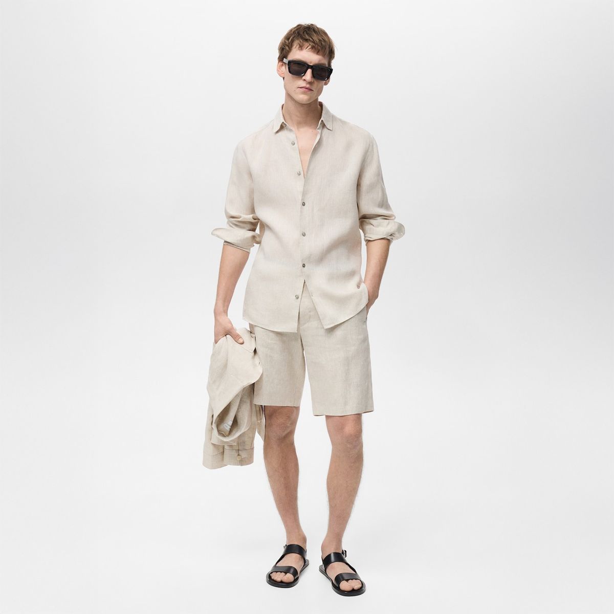 MANGO - Short Casual Slim Fit 100% Lino Mango Man