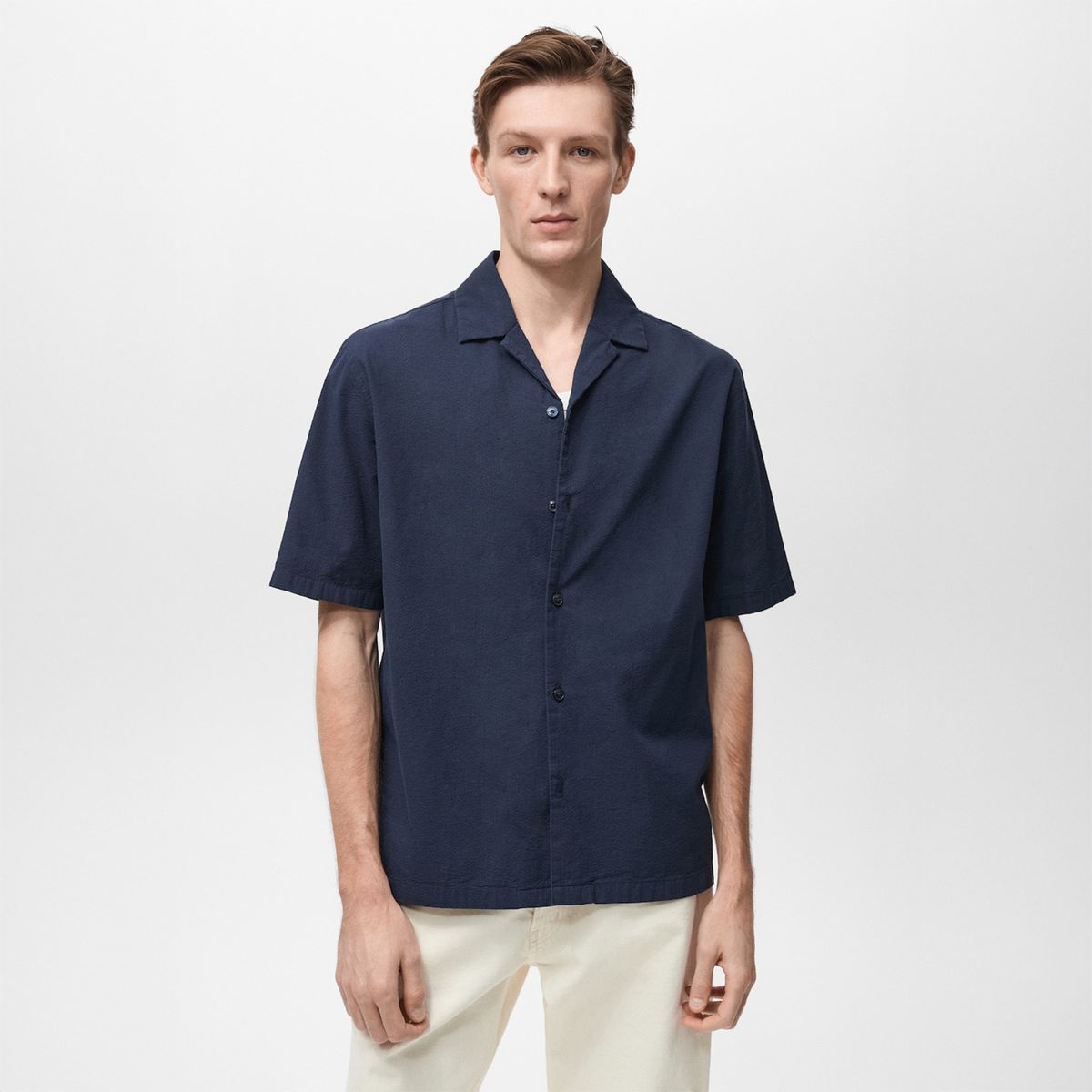 MANGO - Camisa Manga Corta Hombre Mango