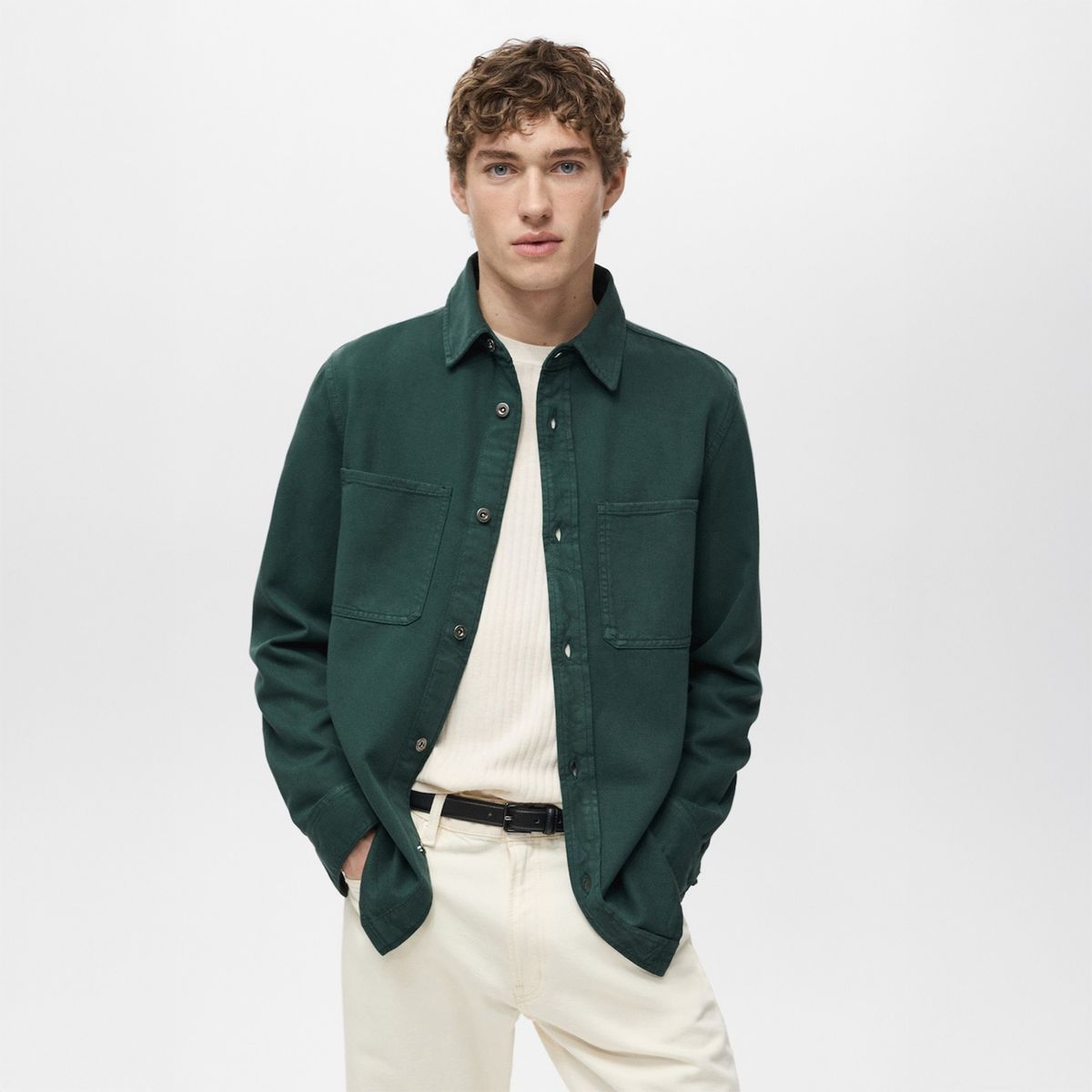 MANGO - Sobrecamisa Casual Hombre Mango Man