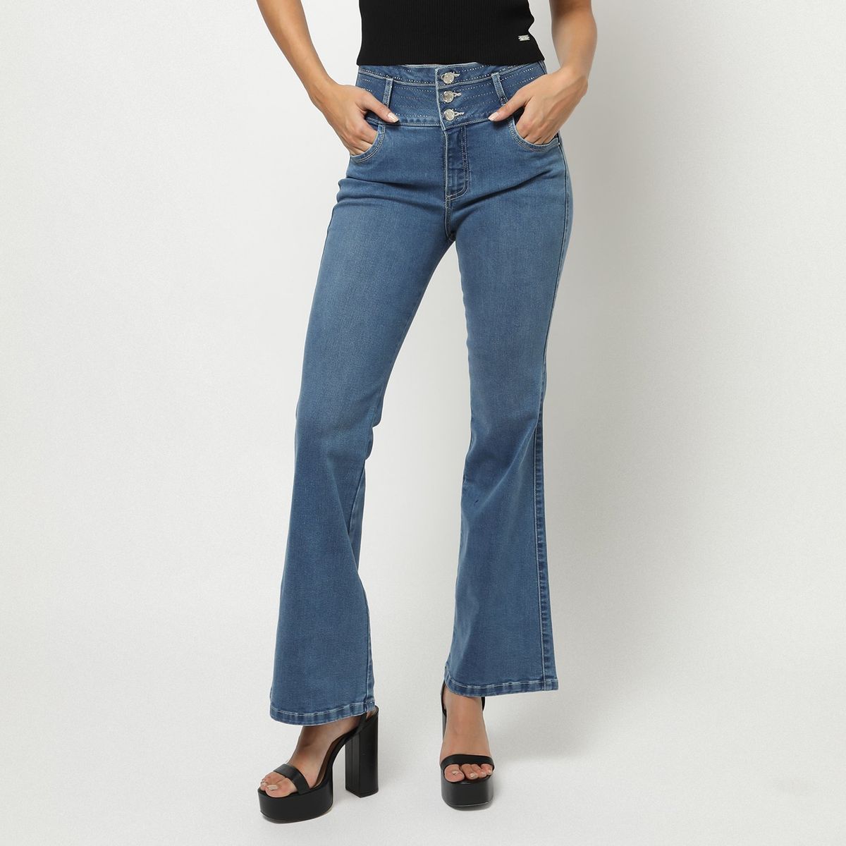 MOSSIMO - Jean Flare Algodón Mujer Mossimo