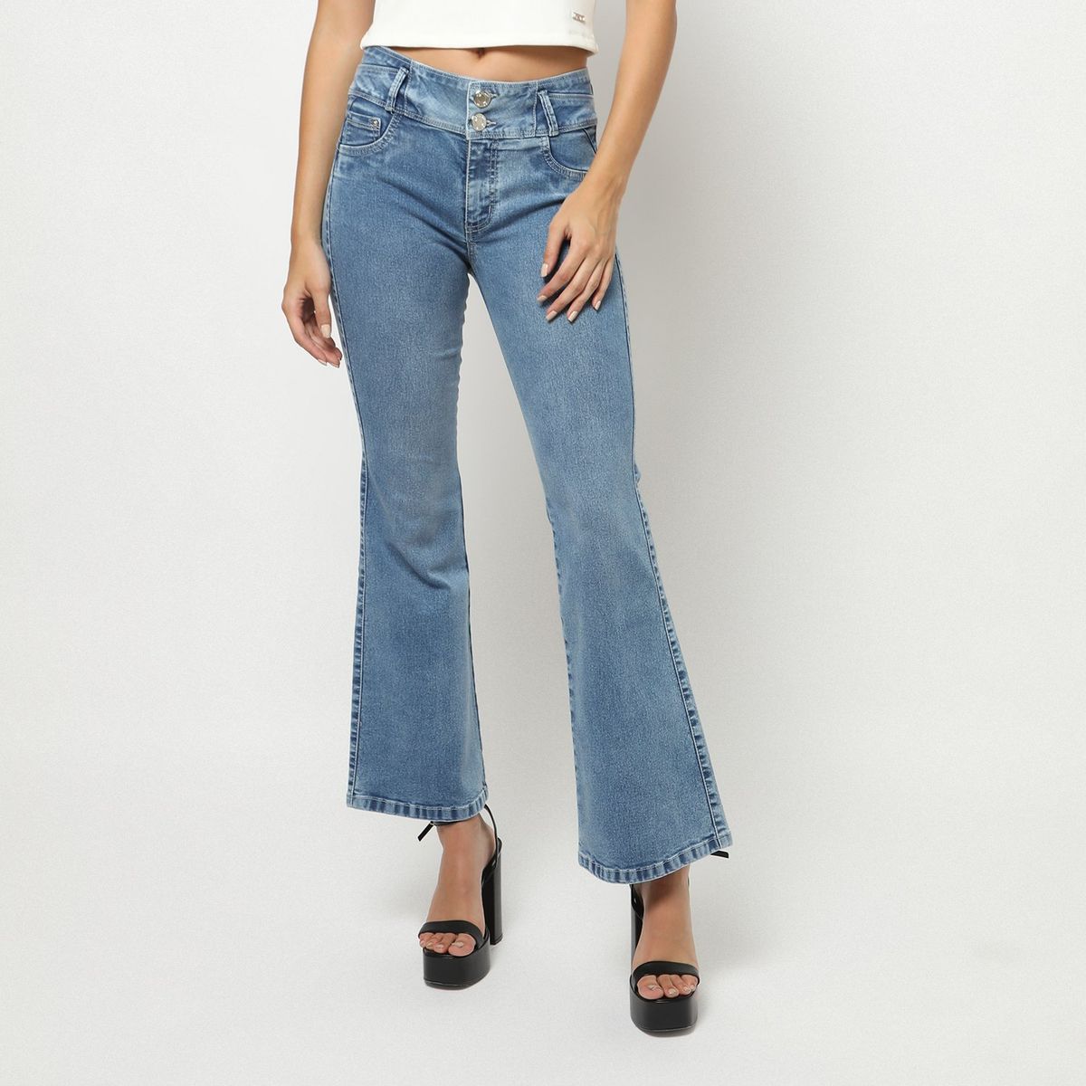MOSSIMO - Jean Flare Tiro Alto Mujer Mossimo