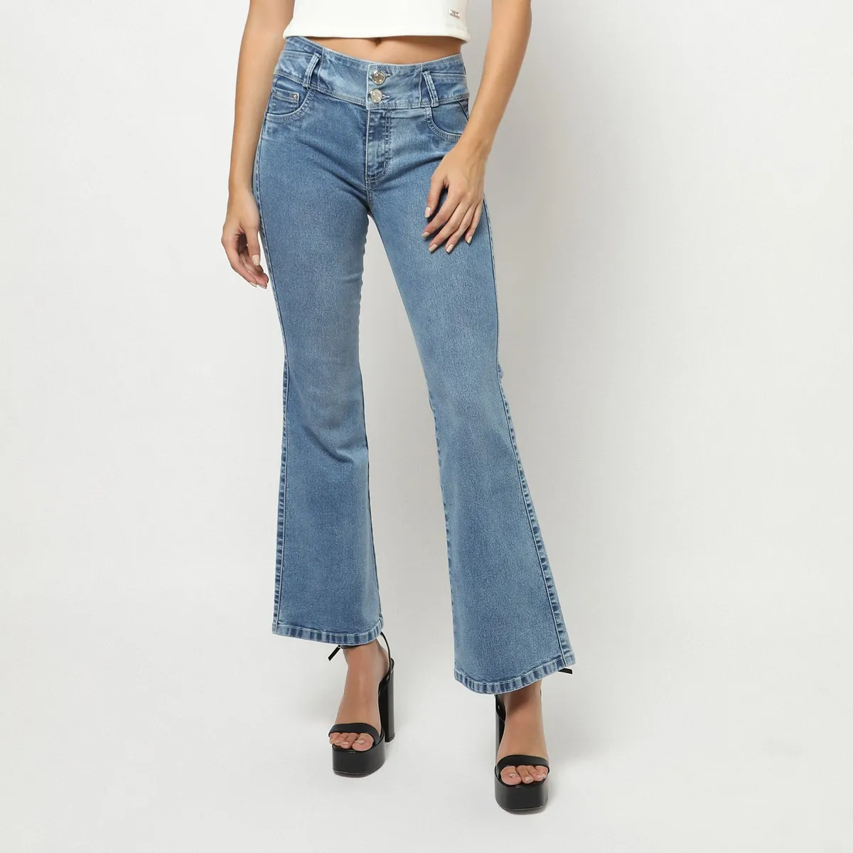 MOSSIMO - Jean Flare Tiro Alto Mujer Mossimo