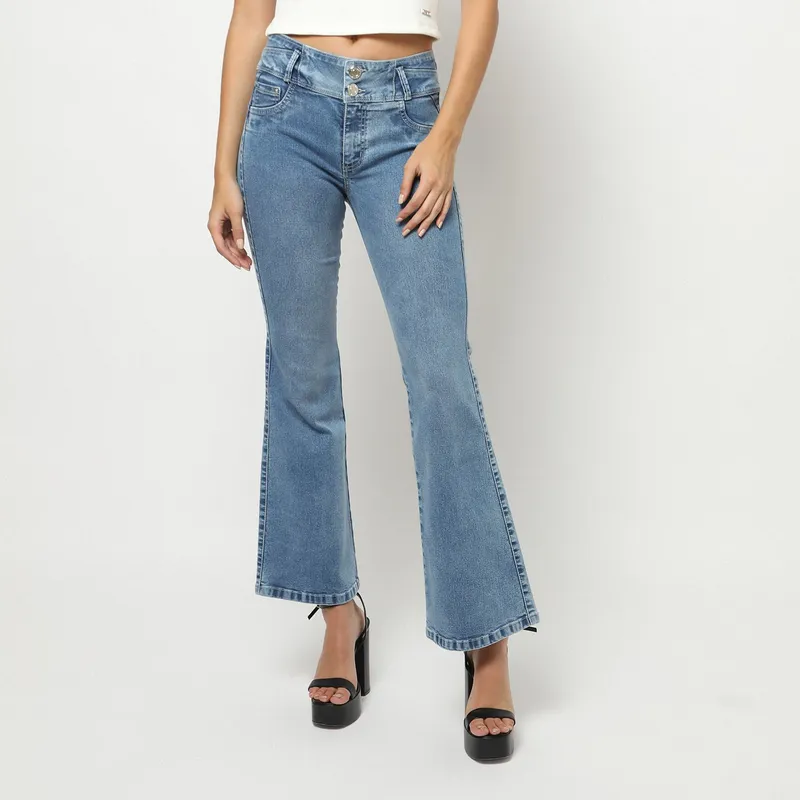 MOSSIMO - Jean Flare Tiro Alto Mujer Mossimo