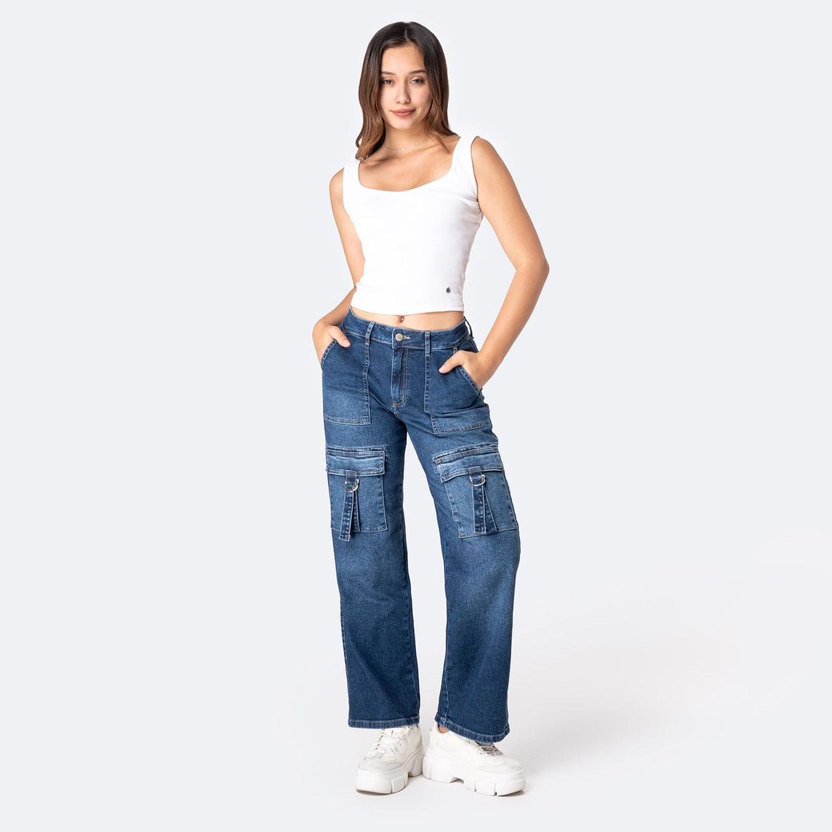 Pionier - Jean Straight Tiro Medio Mujer Pionier