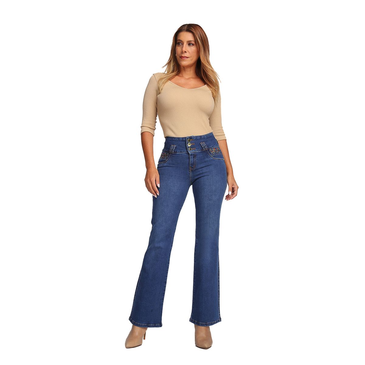 VRP BY VIVIANA RIVAS PLATA - Jean Boot Cut Tiro Alto Mujer Vrp By Viviana Rivas Plata