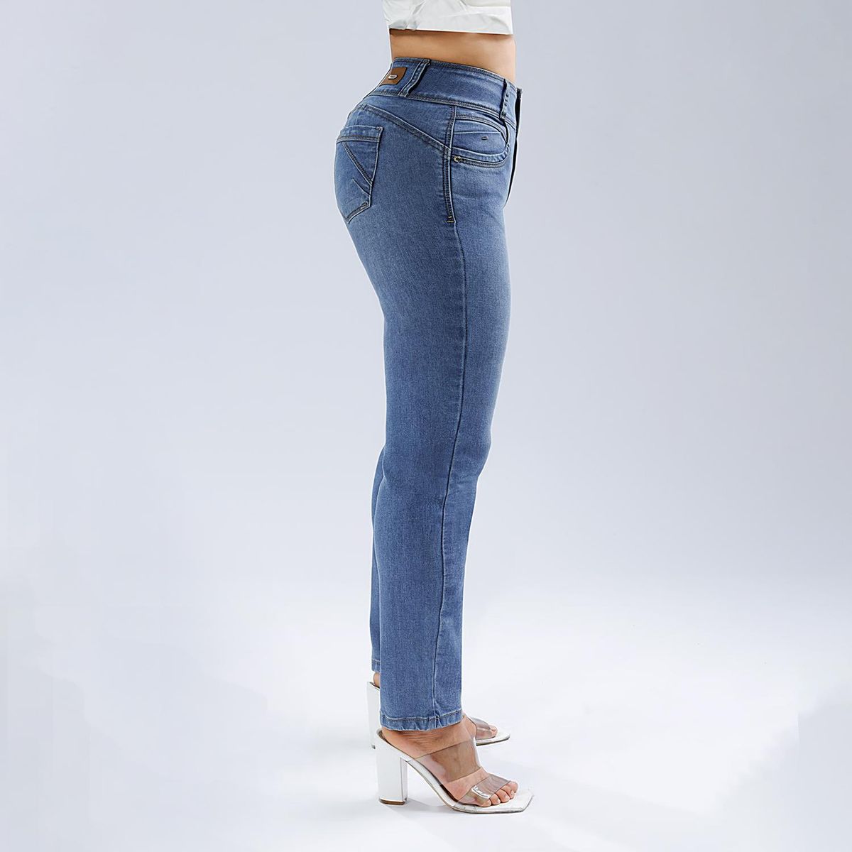 KANSAS - Jean Straight Tiro Alto Mujer Kansas