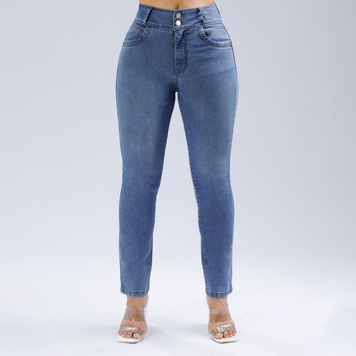 KANSAS - Jean Straight Tiro Alto Mujer Kansas