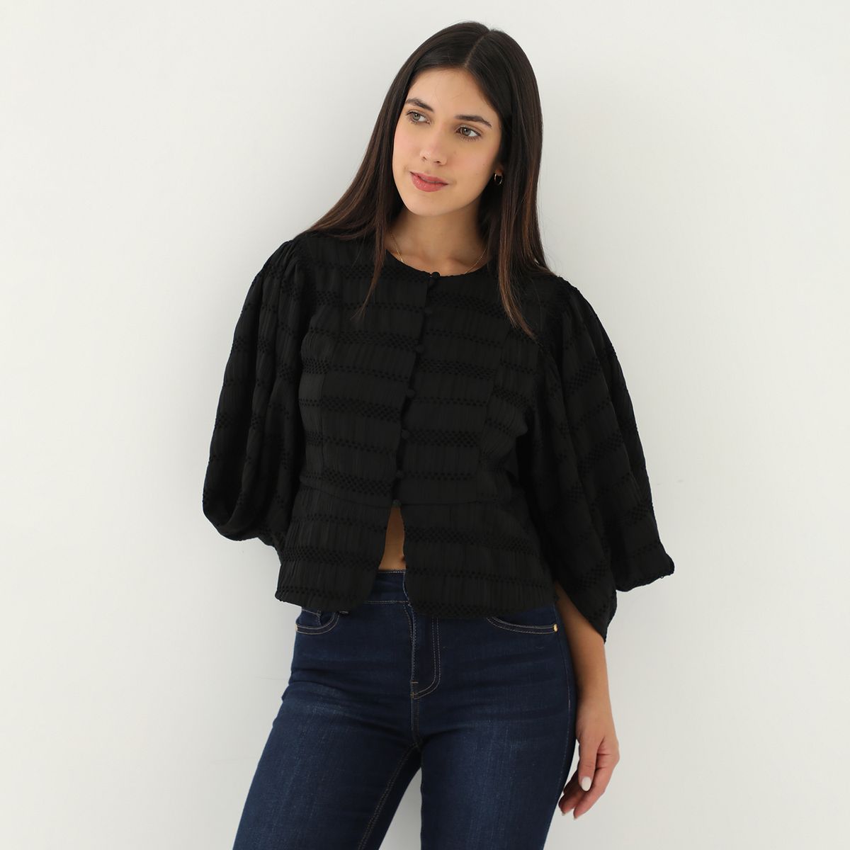 BASEMENT - Blusa Manga Larga Casual Mujer Basement