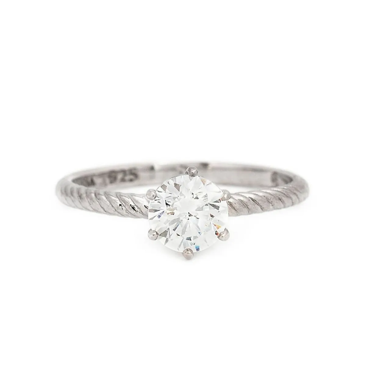 MAISHA - Anillo de Compromiso con relieve Plata 925