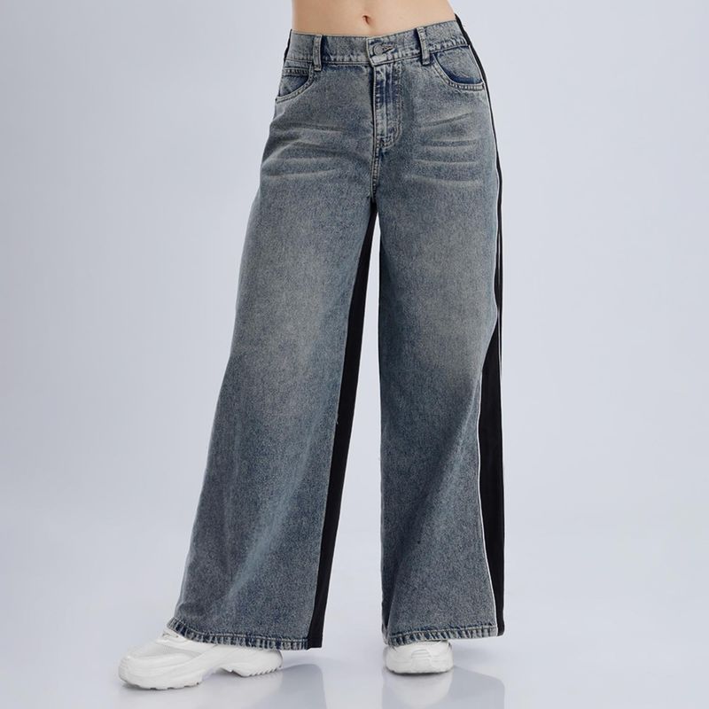 KANSAS - Jean Wide Leg Tiro Alto Mujer Kansas
