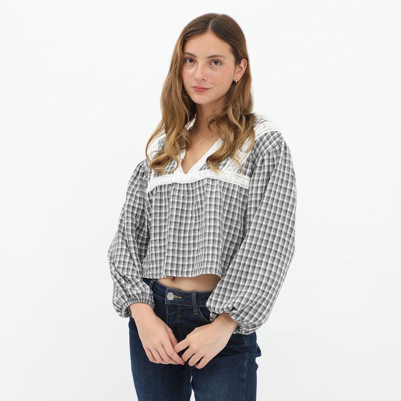 SYBILLA - Blusa Manga Larga Casual Mujer Sybilla