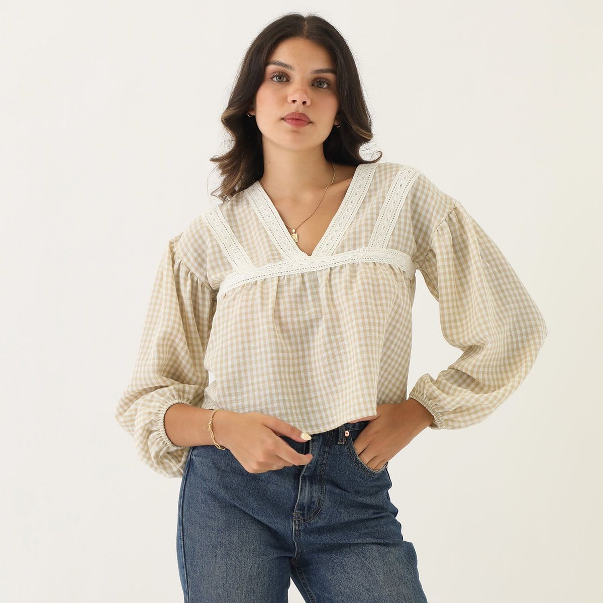 SYBILLA - Blusa Manga Larga Casual Mujer Sybilla