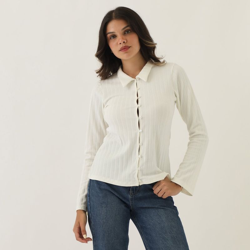 SYBILLA - Top Manga Larga Casual Mujer Sybilla