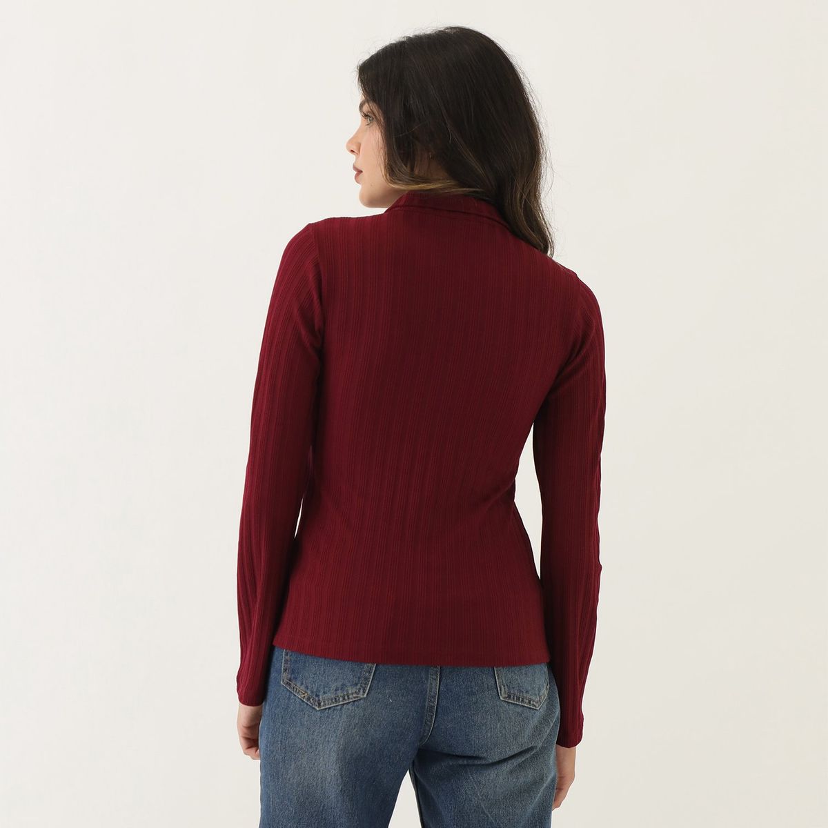 SYBILLA - Top Manga Larga Casual Mujer Sybilla