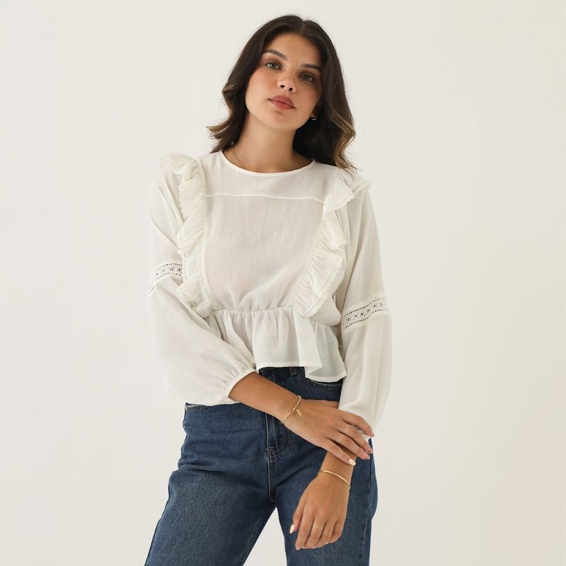 SYBILLA - Blusa Manga Larga Casual Mujer Sybilla