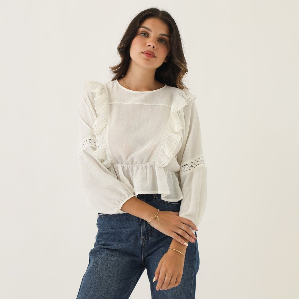 SYBILLA - Blusa Manga Larga Casual Mujer Sybilla