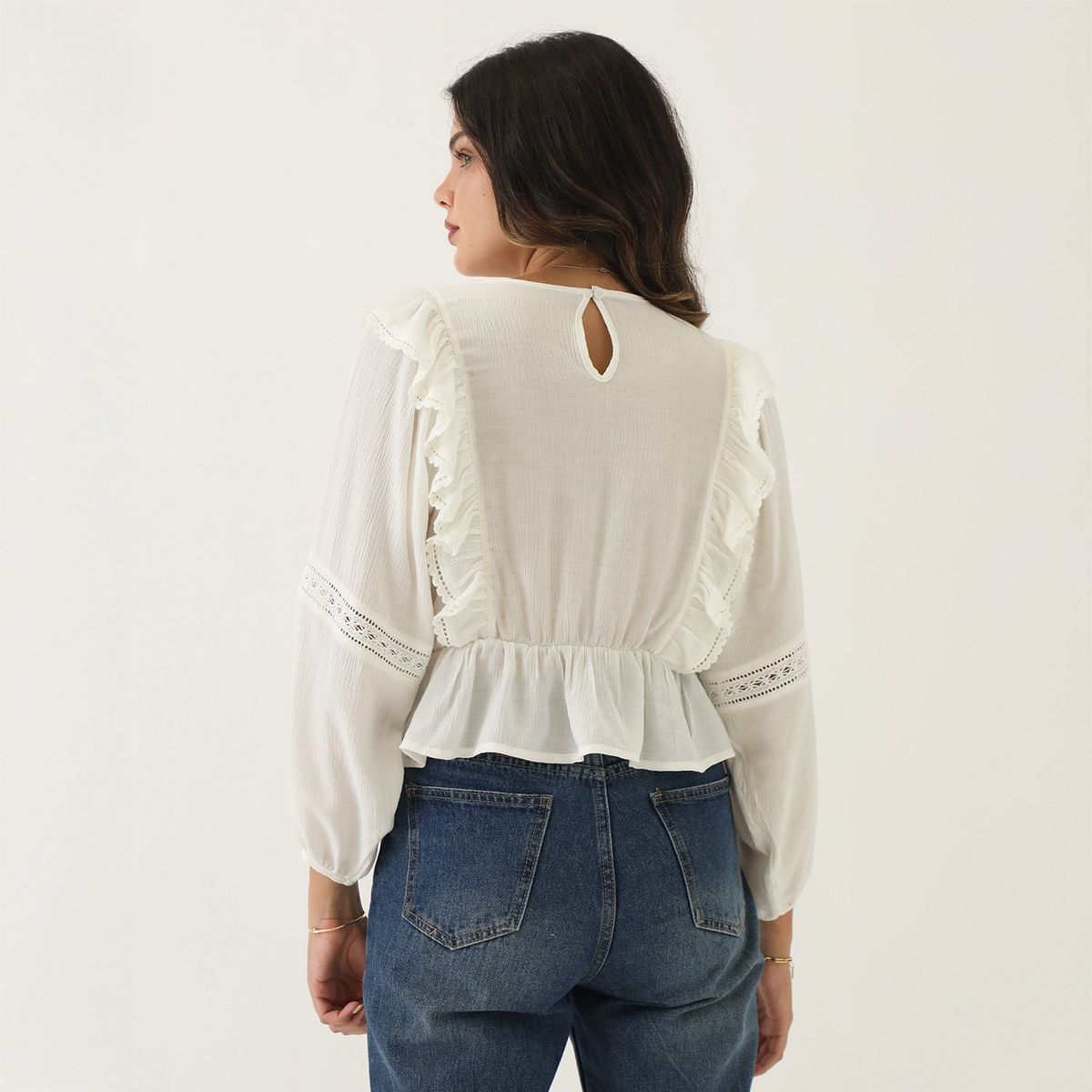 SYBILLA - Blusa Manga Larga Casual Mujer Sybilla