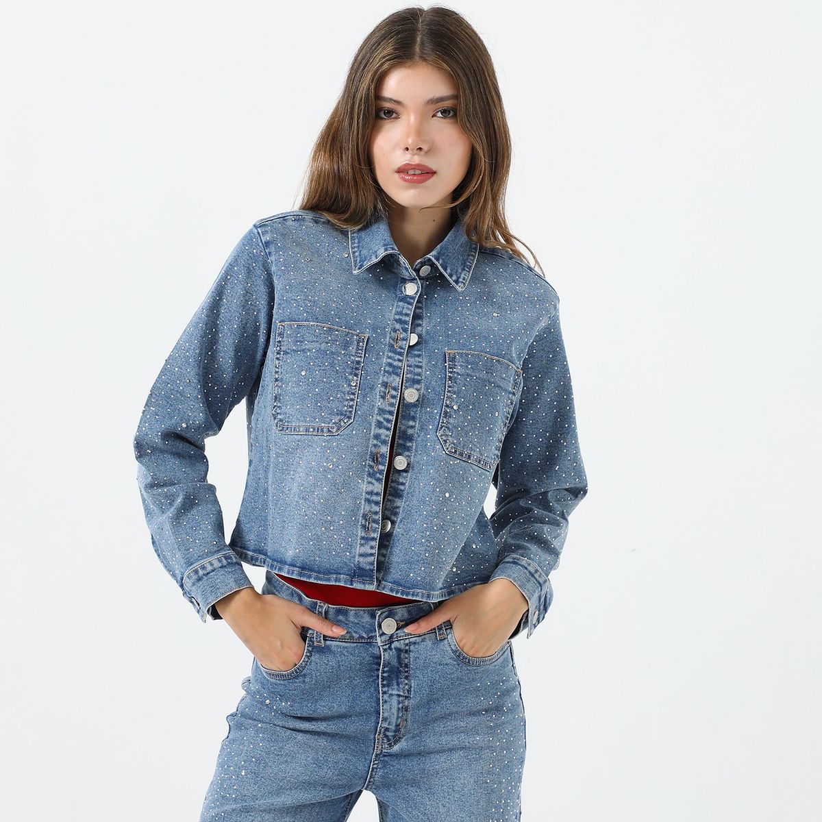 MOSSIMO - Casaca Jean Algodón Mujer Mossimo
