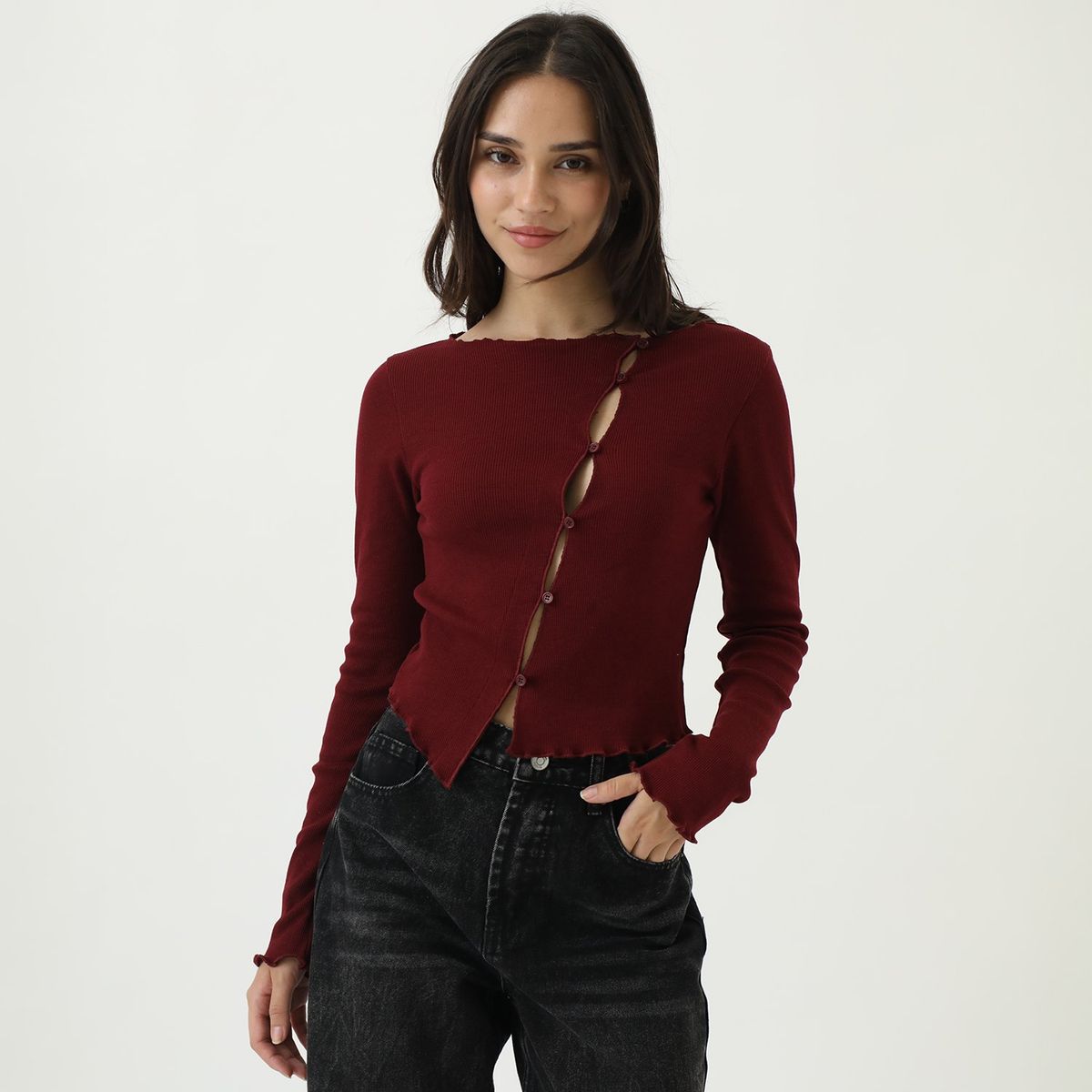 SYBILLA - Polo Manga Larga Algodón Mujer Sybilla