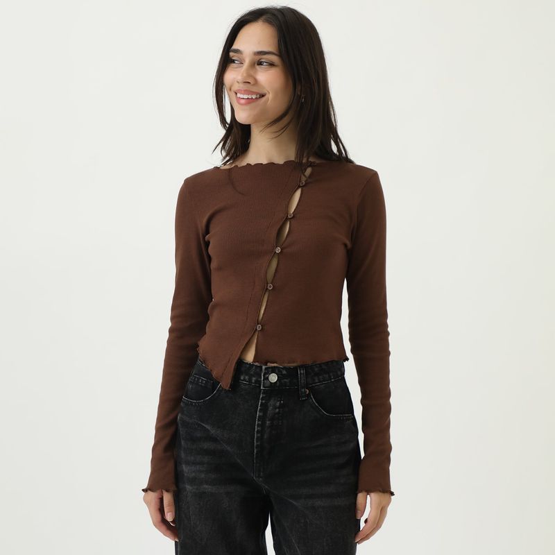 SYBILLA - Polo Manga Larga Algodón Mujer Sybilla