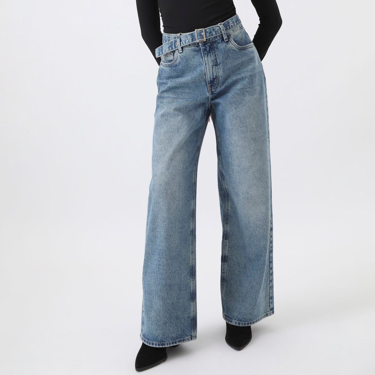 DENIMLAB - Jean Baggy Tiro Alto Mujer Denimlab