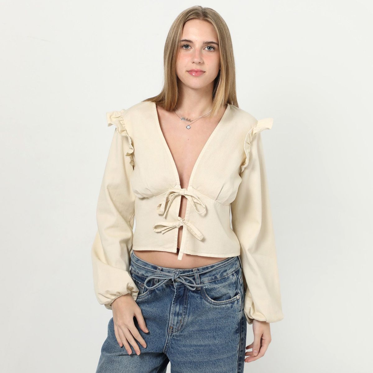 SYBILLA - Blusa Manga Larga Algodón Mujer Sybilla