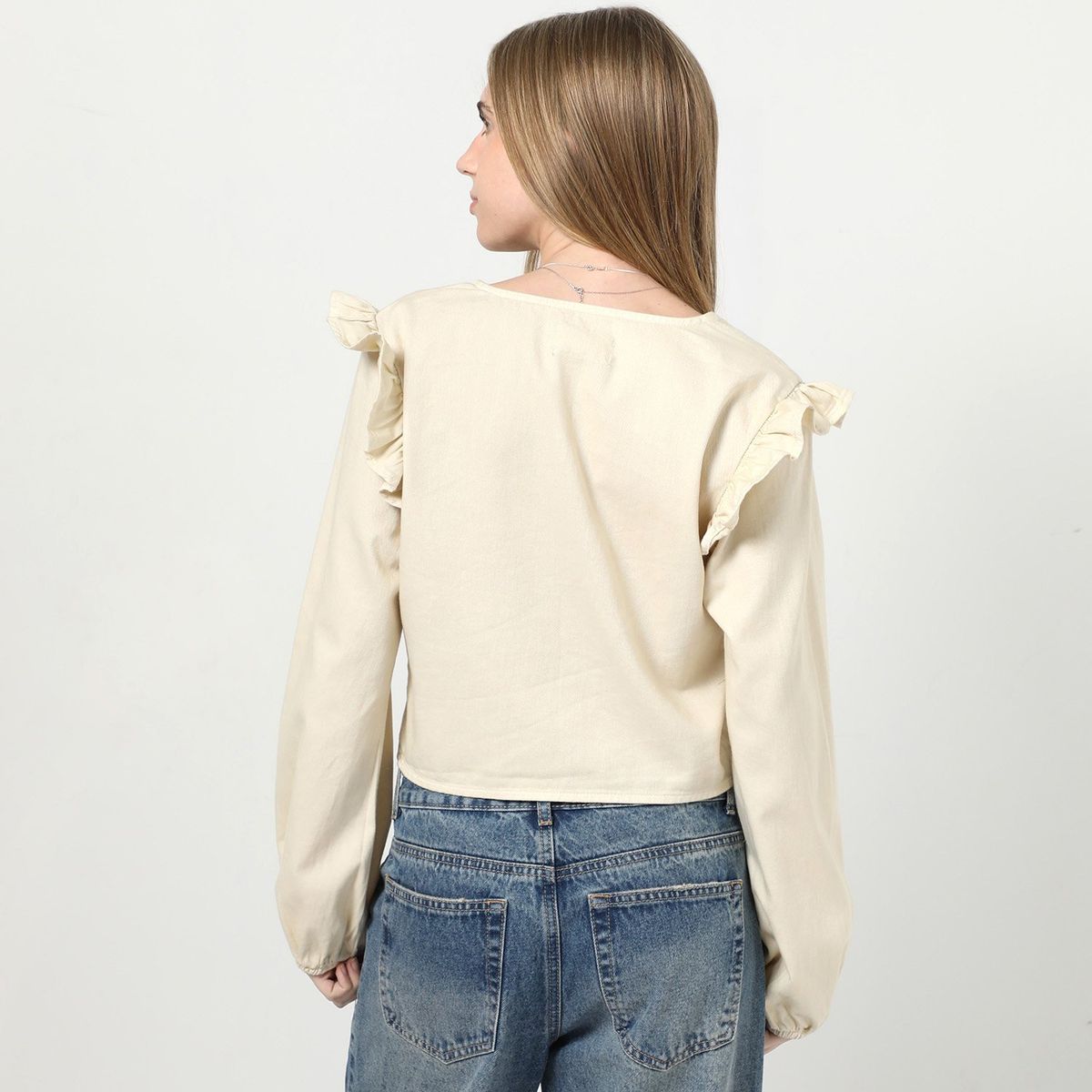 SYBILLA - Blusa Manga Larga Algodón Mujer Sybilla