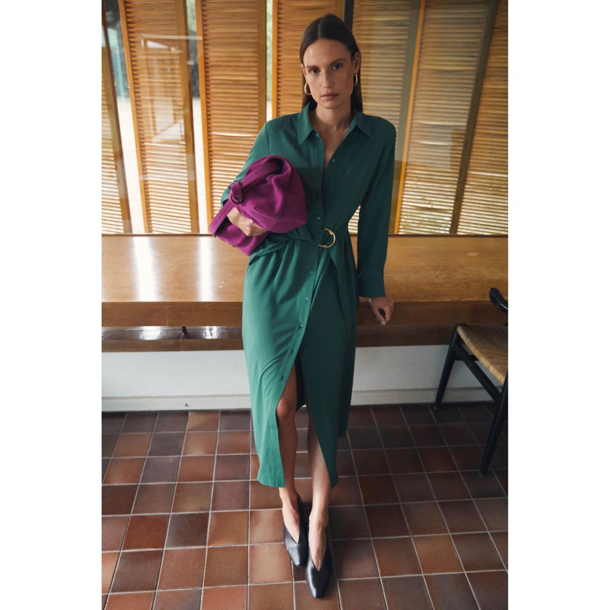 CORTEFIEL - Vestido Largo Casual Mujer Cortefiel